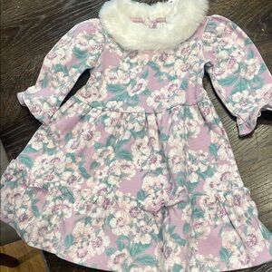 Janie and Jack dress with faux fur neckline